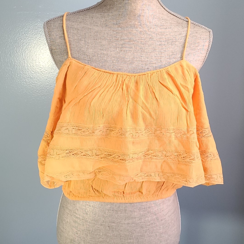 Free People Home Again Cami Orange Size Large NWT